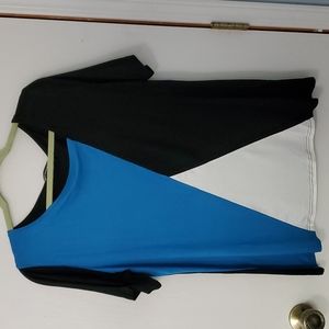 SARIN MATTHEWS COLOR BLOCK SHORT SLEEVE XL TOP